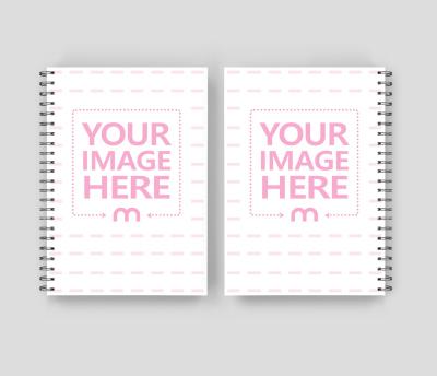 A5 Notebook Front and Back Cover Mockup