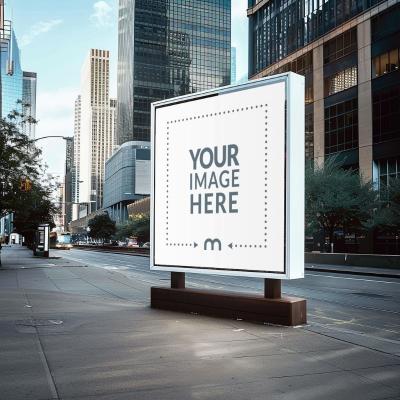 Big City Street Digital Billboard and Signage Mockup