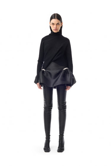 BLACK DRAPED JUMPER IN MERINO KNIT marques almeida