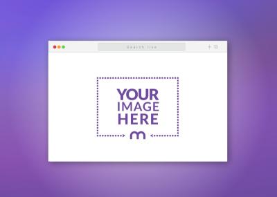 Browser Mockup with Search Bar and Gradient Color