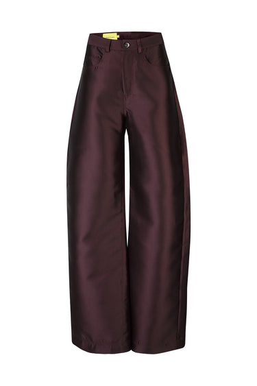 BURGUNDY MIKADO BOYFRIEND STYLE TROUSERS marques almeida