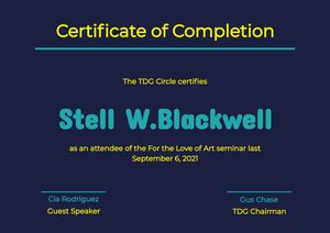 Certificate Of Completion Template