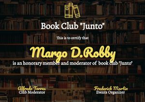 Certificate Of Membership Book Club