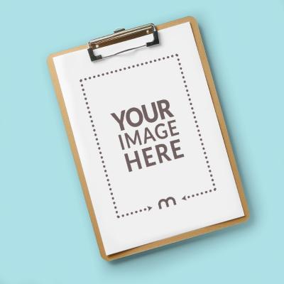 Clipboard with a Blank Piece of Paper Mockup