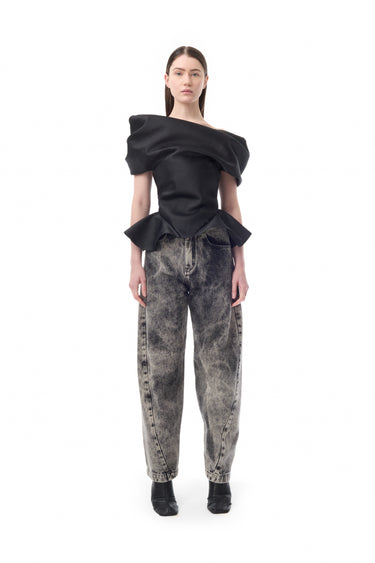 DENIM GREY ACID WASH BARREL JEANS marques almeida