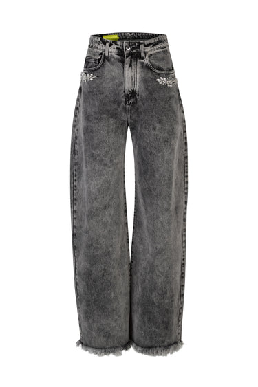 DENIM GREY ACID WASH EMBELLISHED BOYFRIEND JEANS MARQUES ALMEIDA