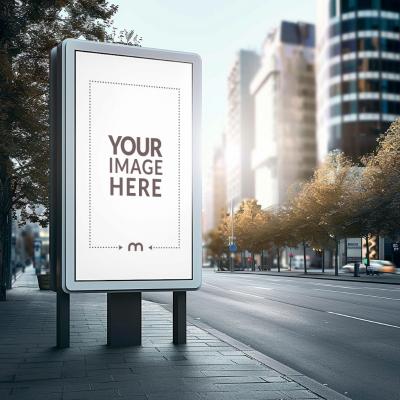 Digital Billboard and Signage Mockup for Large City Street