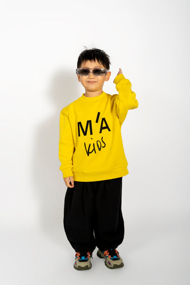 EMBROIDERED CREW NECK IN YELLOW ma kids