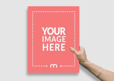 Flyer in Hand Mockup with Editable Background