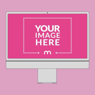 iMac 24 Minimal Outline Mockup Generator