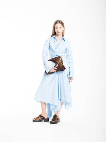 LIGHT BLUE CROSS WRAP SHIRT DRESS marques almeida