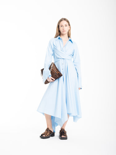 LIGHT BLUE CROSS WRAP SHIRT DRESS marques almeida