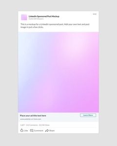 LinkedIn Sponsored Post Mockup (Square Image)