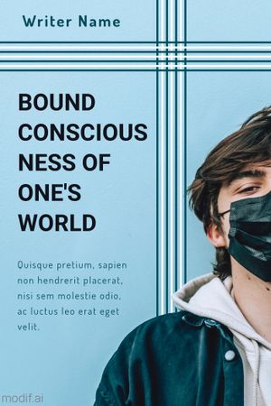 Memoir Book Cover Template with Photo of Man in Mask