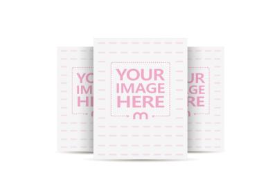 Multiple US Letter Size 3D Flyer Poster Mockup on White Background