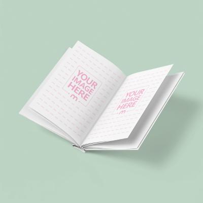 Open Book Page Mockup with Hard Cover