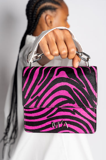 PINK ZEBRA PRINT MINI CHAIN M'A BAG marques almeida