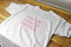 Free Realistic T-Shirt Front View Closeup Mockup