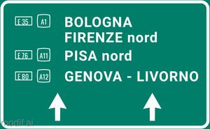 Rectangular Street Sign Template With Direction Indication