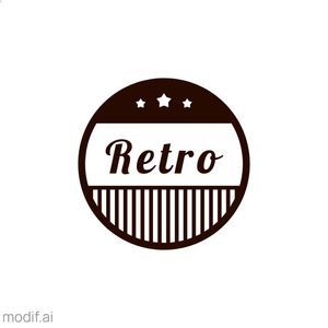 Round Badge With Retro Logo