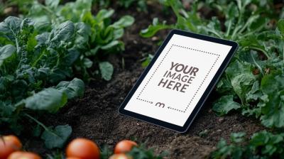 Rural Farm iPad and Tab Mockup for Agriculture Product Marketing