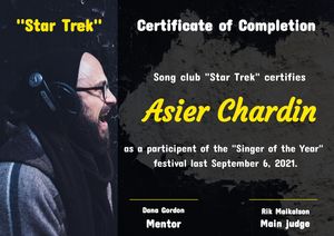 Song Club Certificate Of Completion