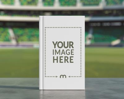 Sports Book Cover Mockup with Stadium Background