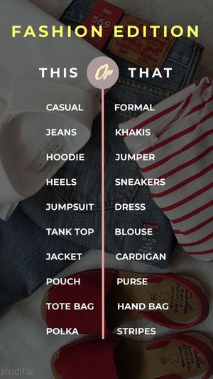 This or That Fashion Edition Story Template