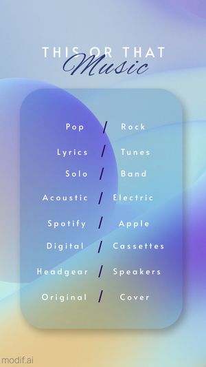 This or That Story Template Music Edition
