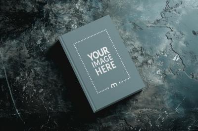 Top View of Book Cover Mockup with Aesthetic Floor