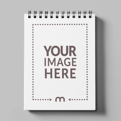 Top View of Notebook Mockup Generator with Spiral