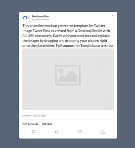 Twitter Single Image Post Mockup (280 Characters)