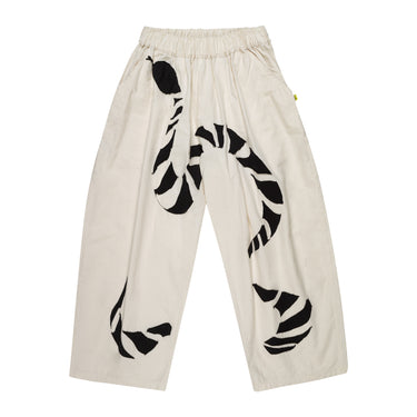 WHITE BALLOON TROUSERS WITH EMBROIDERY ma kids