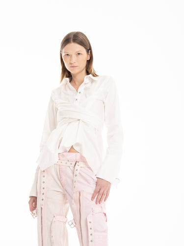 WHITE CROSS WRAP SHIRT marques almeida